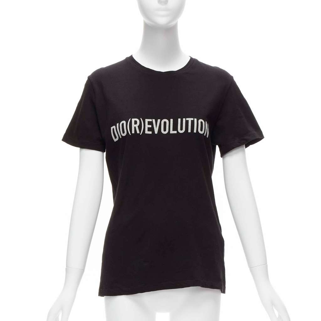 Christian Dior Logo Print Tee Black Cotton Very good - Front View
