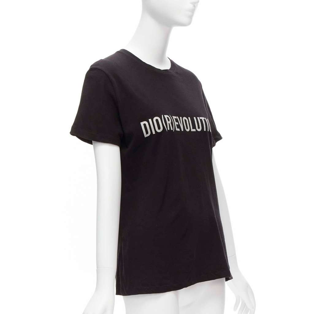 Christian Dior Logo Print Tee Black Cotton Very good - Inside View