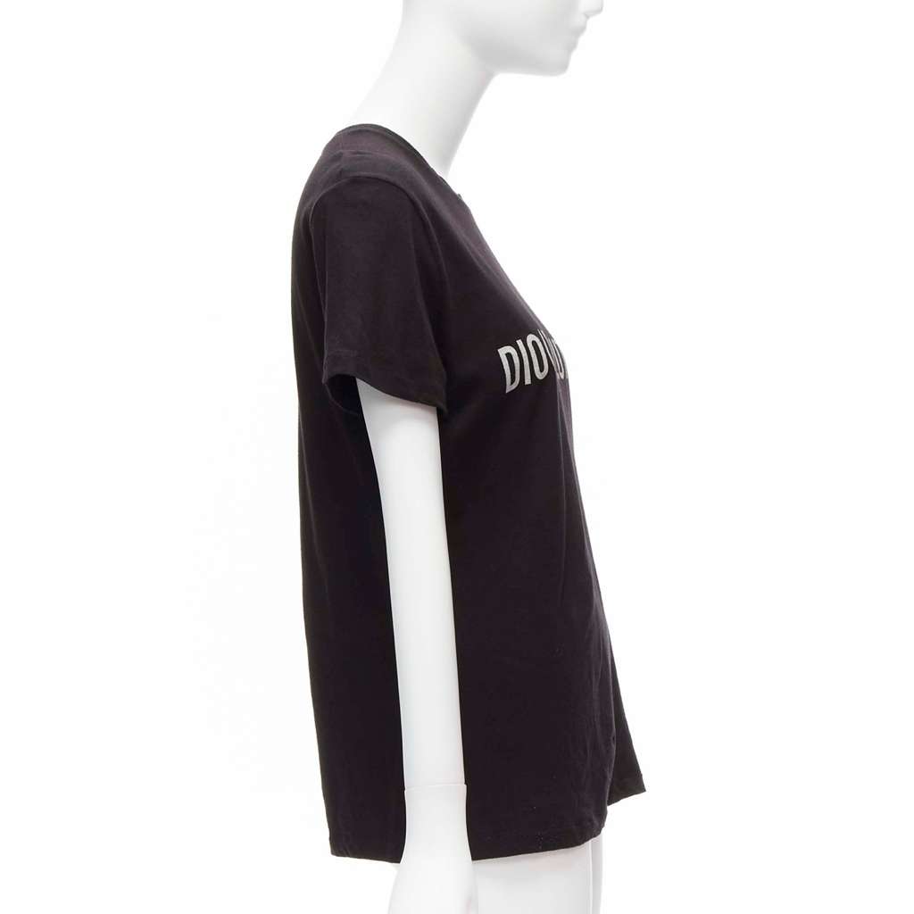 Christian Dior Logo Print Tee Black Cotton Very good - Model View