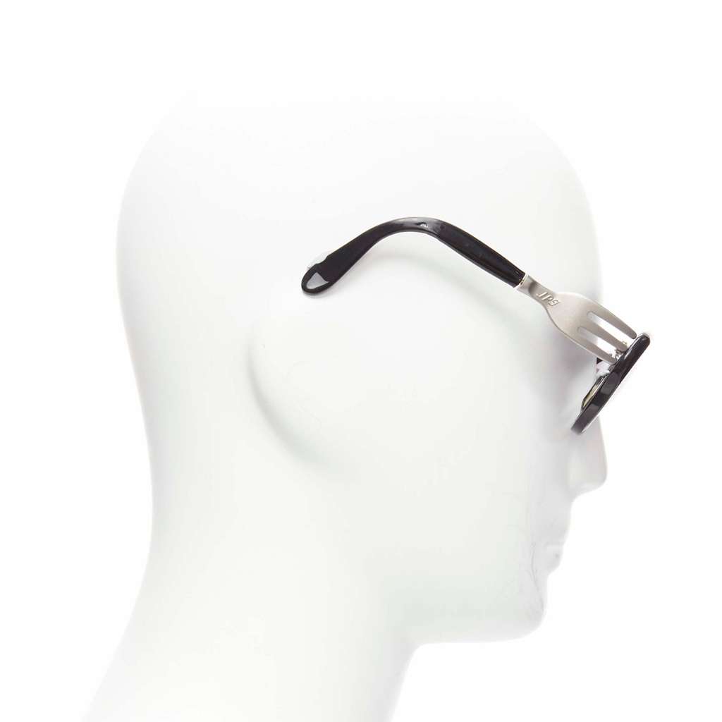 Jean Paul Gaultier Fork Temple Glasses Black Metal Fair - Inside View