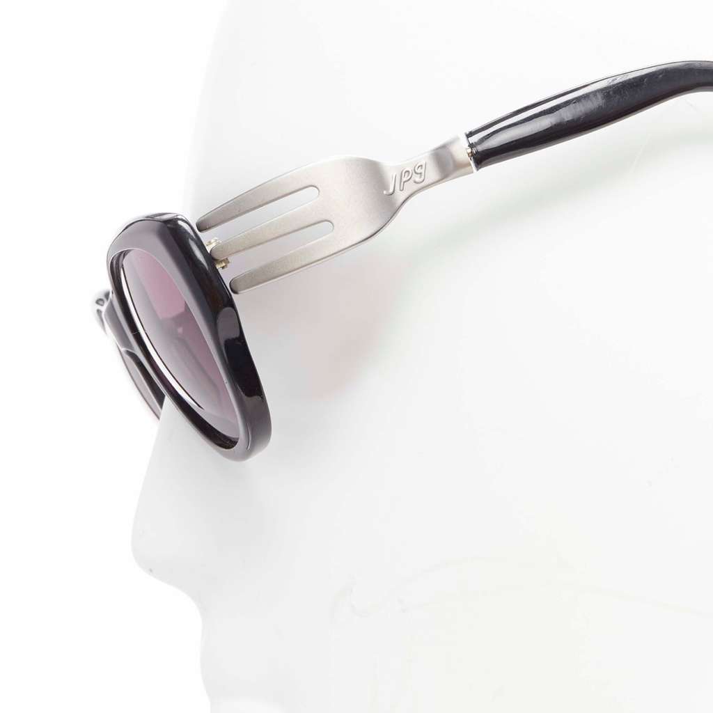 Jean Paul Gaultier Fork Temple Glasses Black Metal Fair - Box View