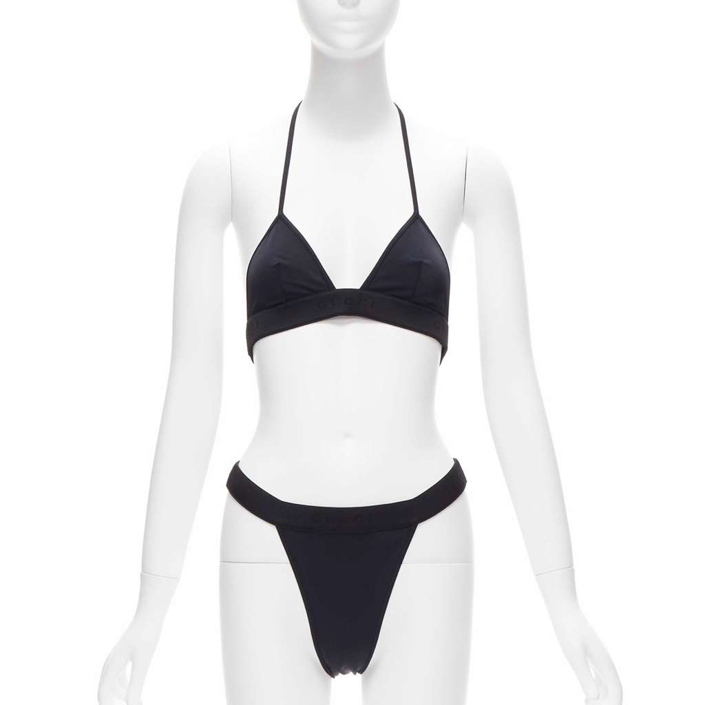 Gucci Logo Bikini Set Black Never worn, with tag - Front View