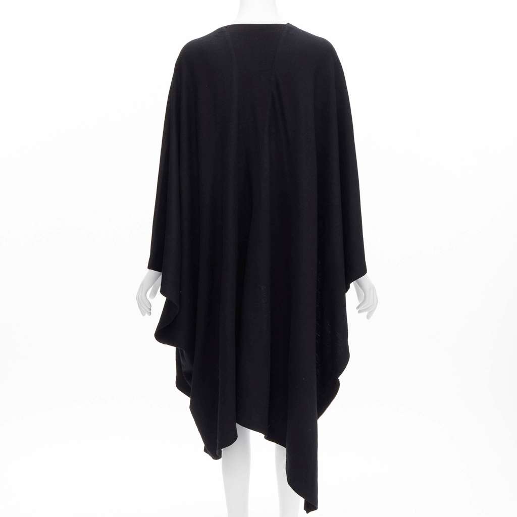 Issey Miyake Black Draped Coat Black Wool Never worn - Box View
