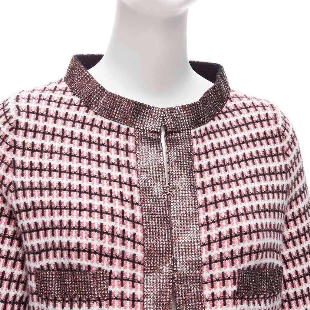 Chanel Crystal Trim Cardigan Pink Cashmere Never worn - Back View