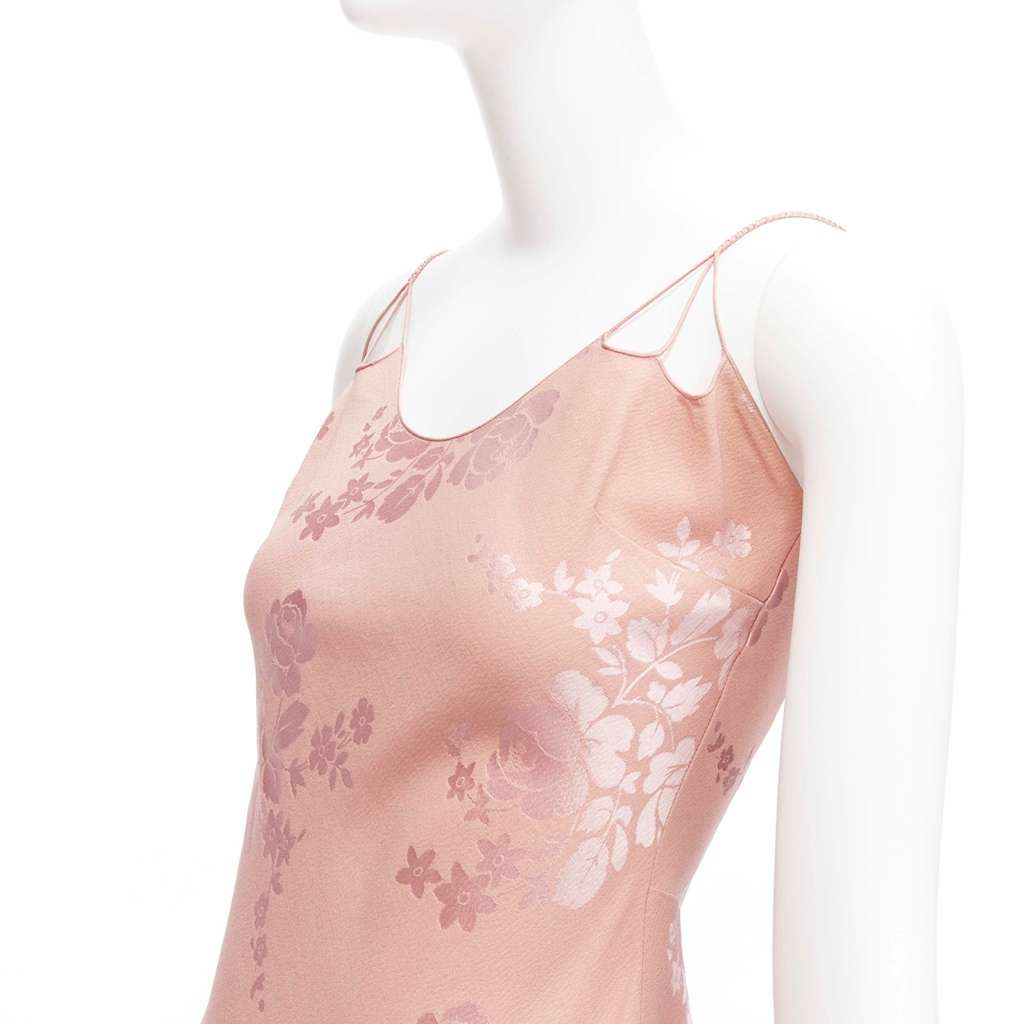 Christian Dior Floral Jacquard Dress Pink Wool Never worn - Back View