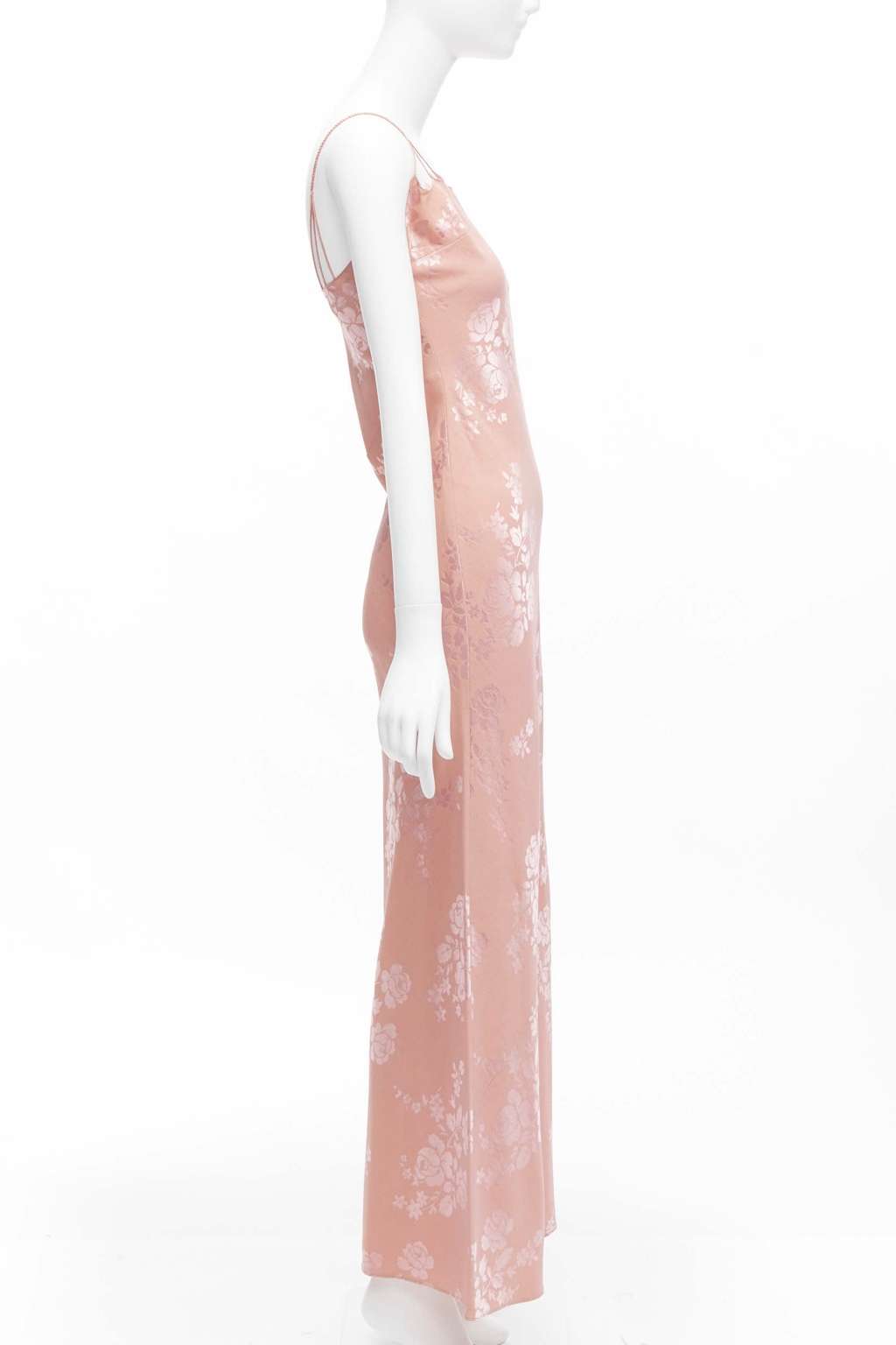 Christian Dior Floral Jacquard Dress Pink Wool Never worn - Model View