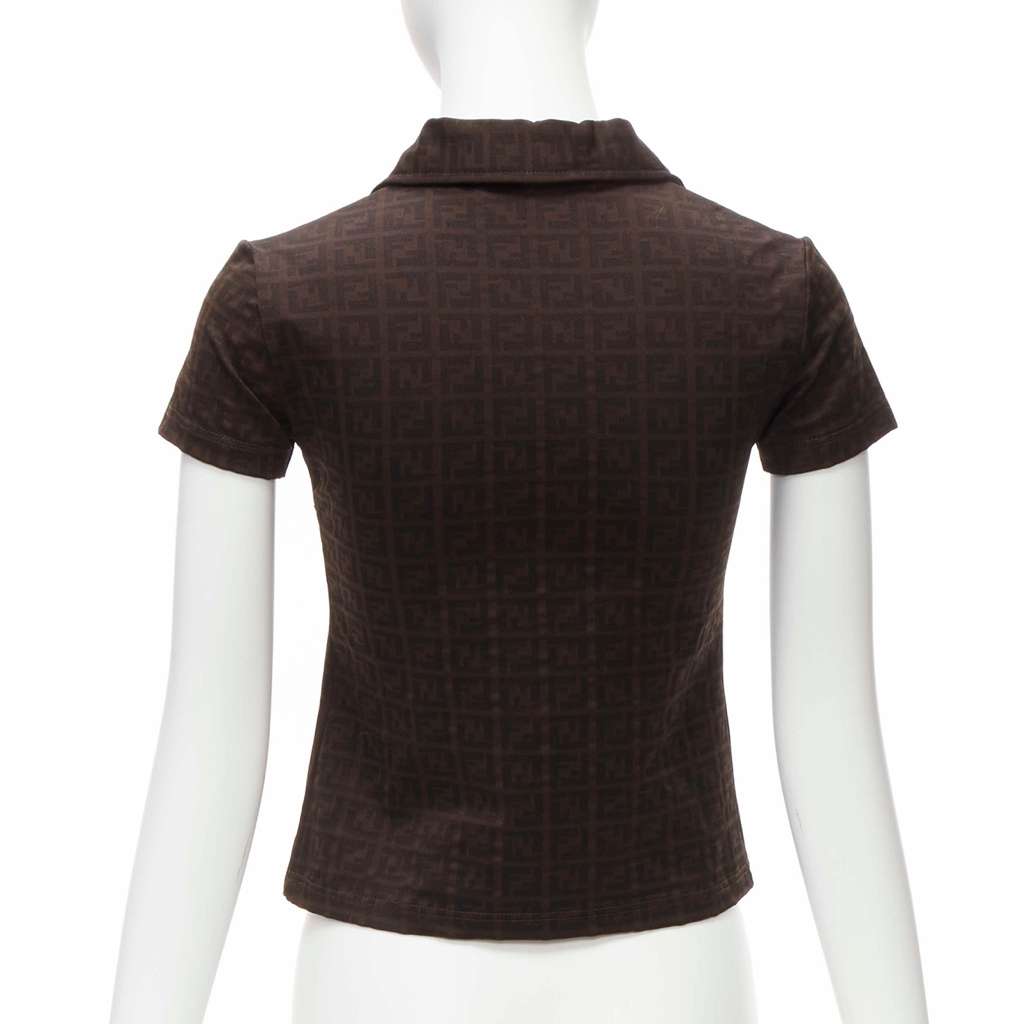 Fendi Zucca Polo Top Brown Polyamide Very good - Box View