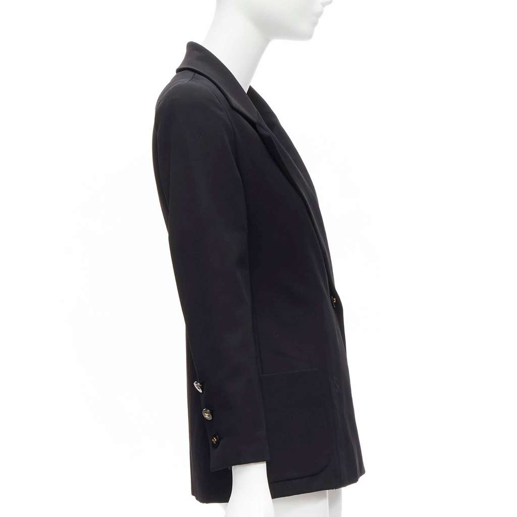 Chanel Black Monogram Blazer Black Wool Very good - Model View