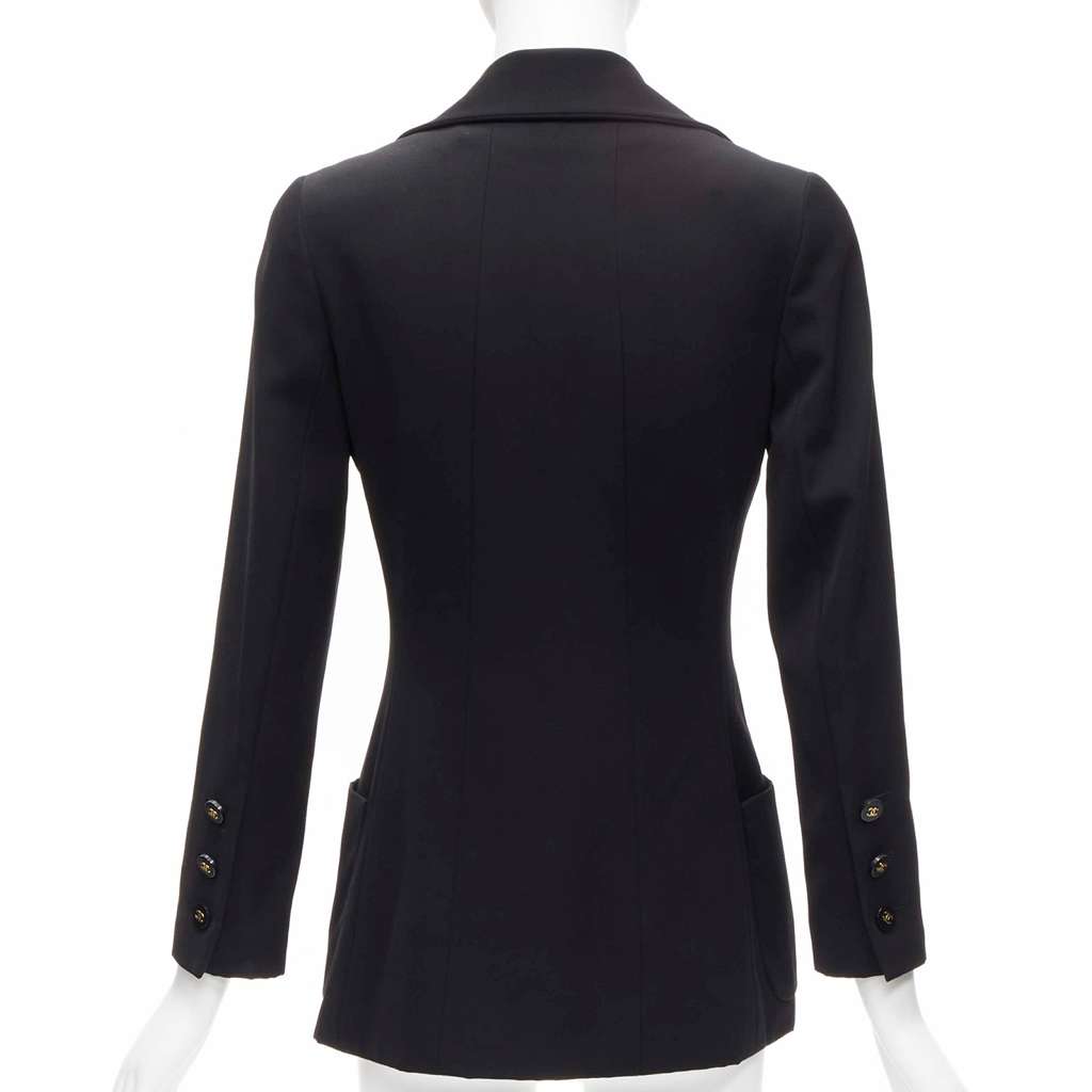Chanel Black Monogram Blazer Black Wool Very good - Box View