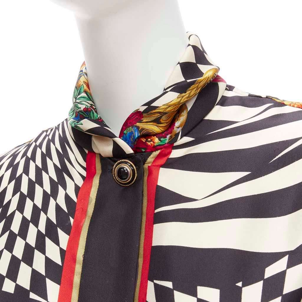 Gianni Versace Graphic Collar Shirt MultiColor Silk Fair - Back View
