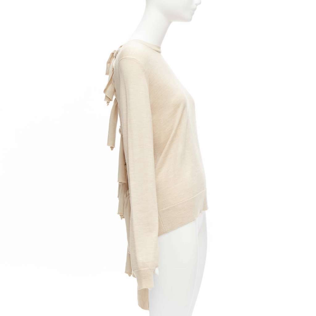 Celine Knot Tie Back Sweater Beige Wool Never worn - Box View