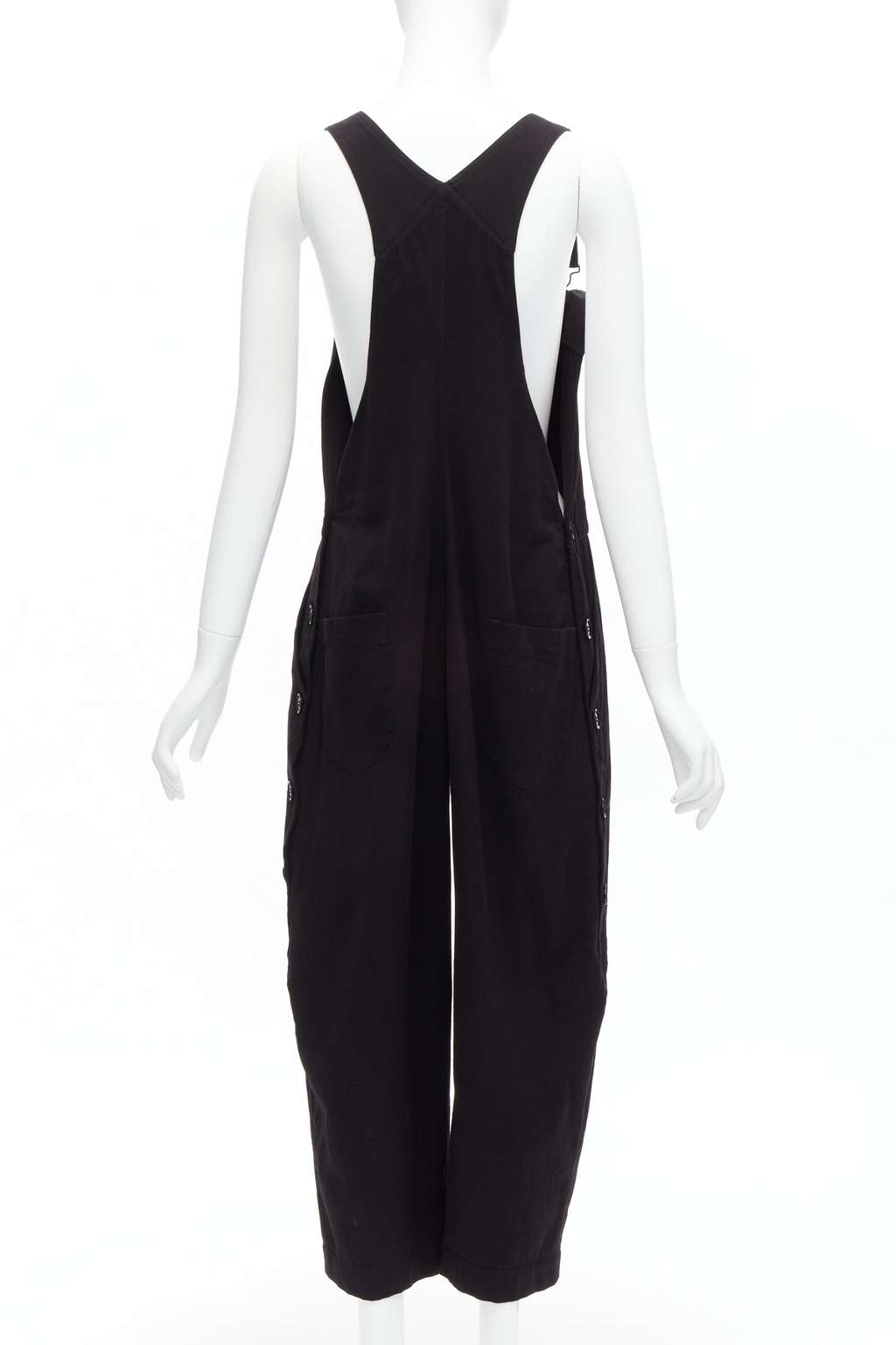 Yohji Yamamoto Button Drop Dungaree Black Cotton Good - Box View