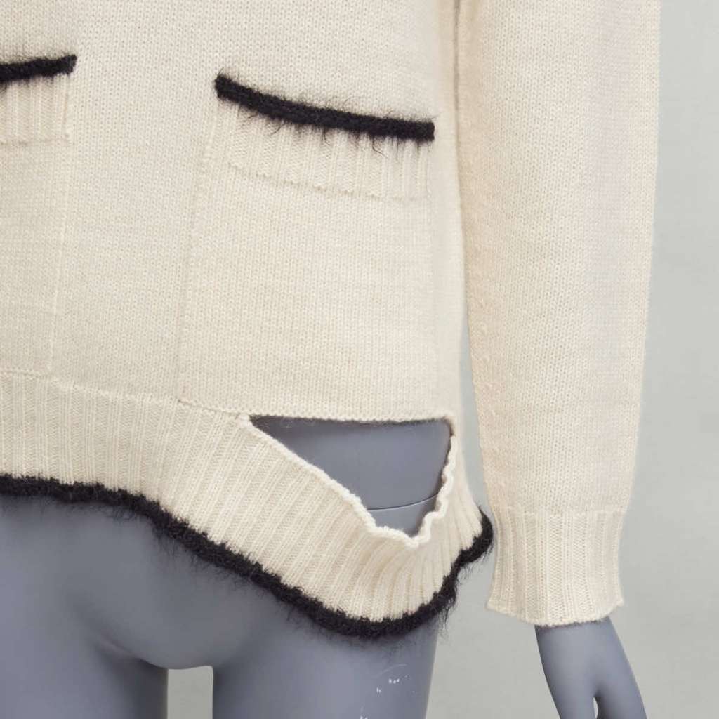 Celine Cutout Turtleneck Sweater Ecru Cashmere Never worn - Back View