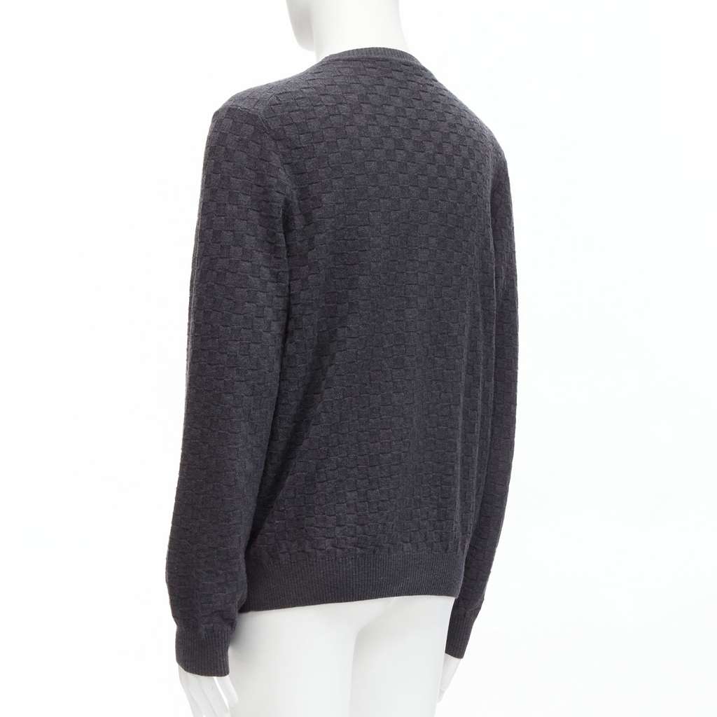 Louis Vuitton Checks Patch Sweater Grey Wool Never worn - Box View