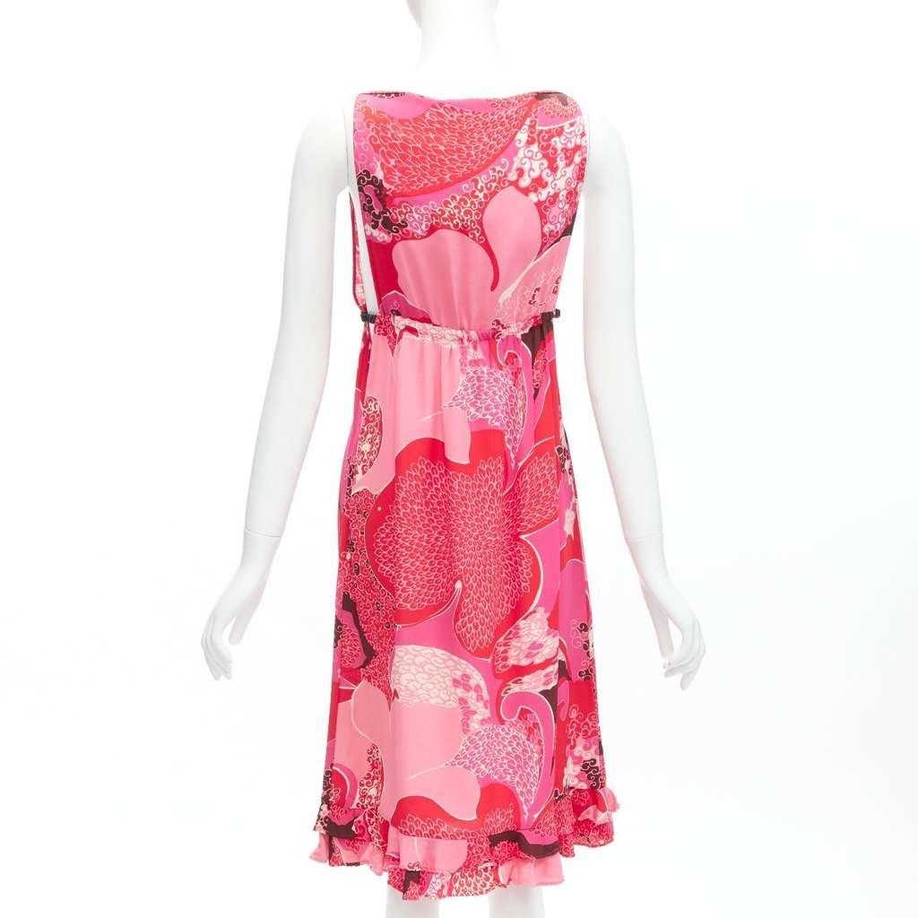 Gucci Floral Cutout Dress Red Silk Never worn - Box View