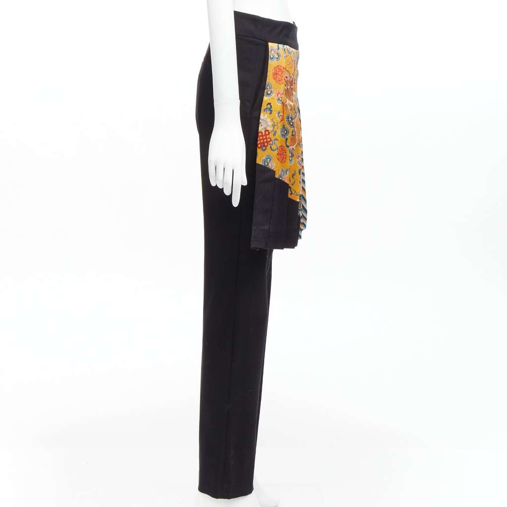 Dries Van Noten Dragon Kilt Pants Black Wool Never worn, with tag - Model View