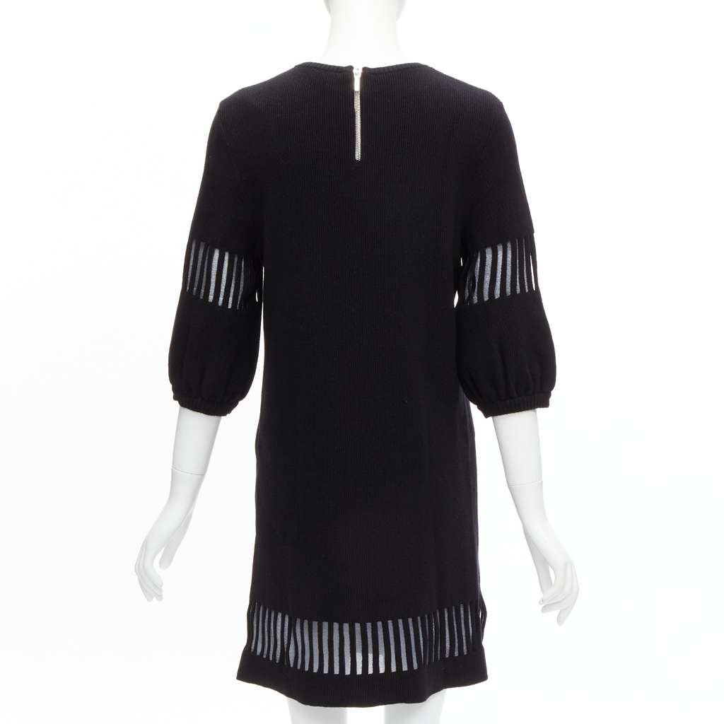 Chanel Cut Out Sweater Dress Black Wool Never worn - Box View