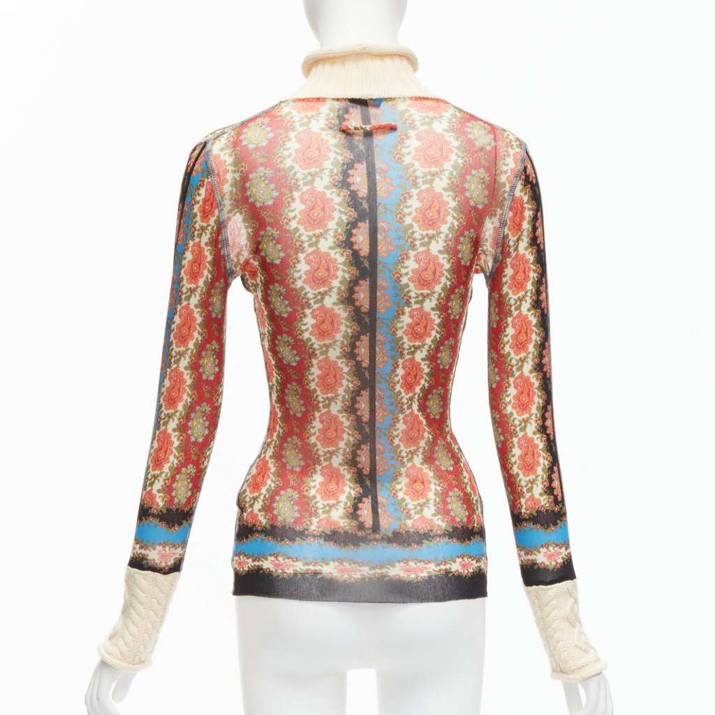 Jean Paul Gaultier Paisley Knit Turtleneck MultiColor Polyamide Very good - Box View