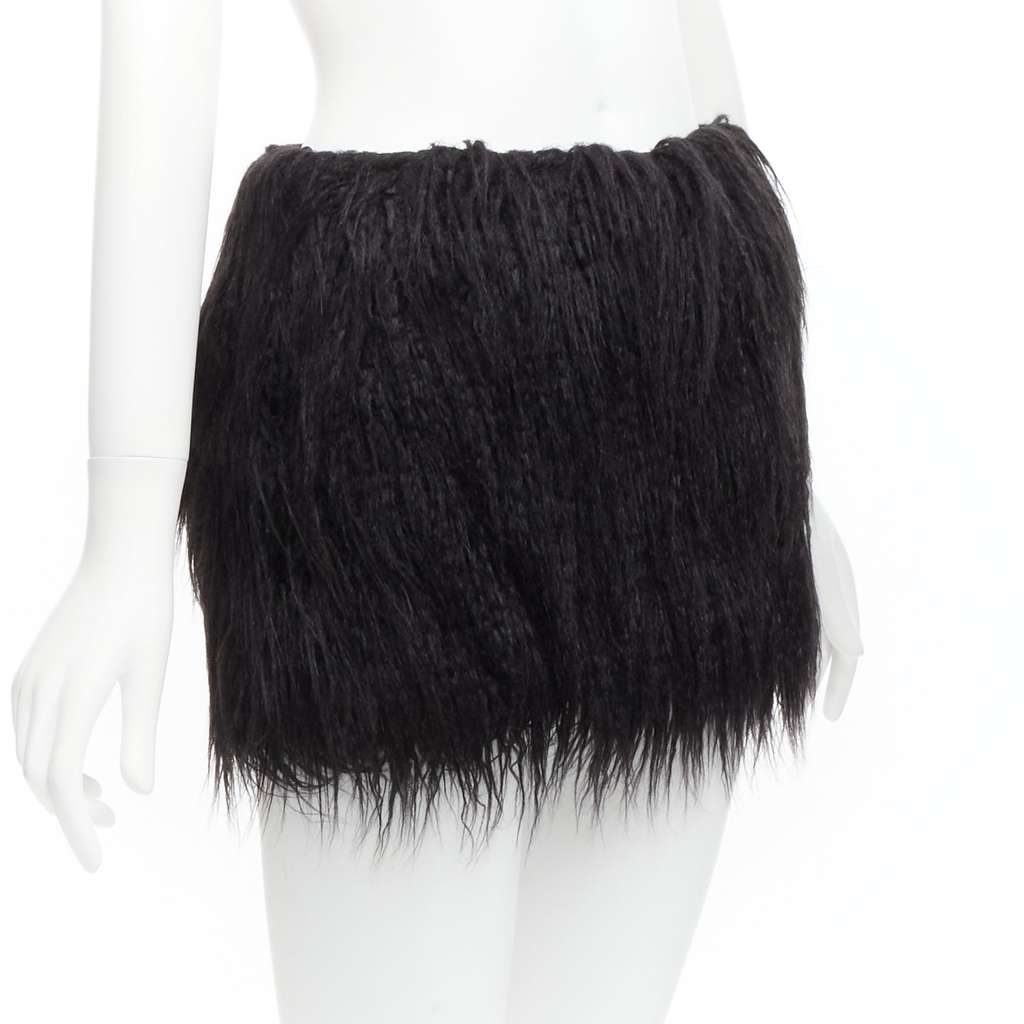 Saint Laurent Faux Fur Skirt Black Never worn, with tag - Back View