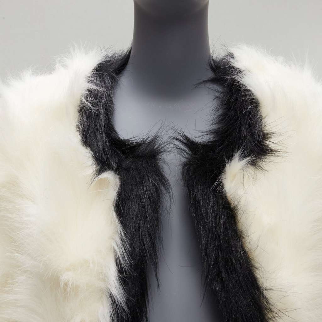 Saint Laurent Cream Faux Fur Jacket White Never worn, with tag - Back View