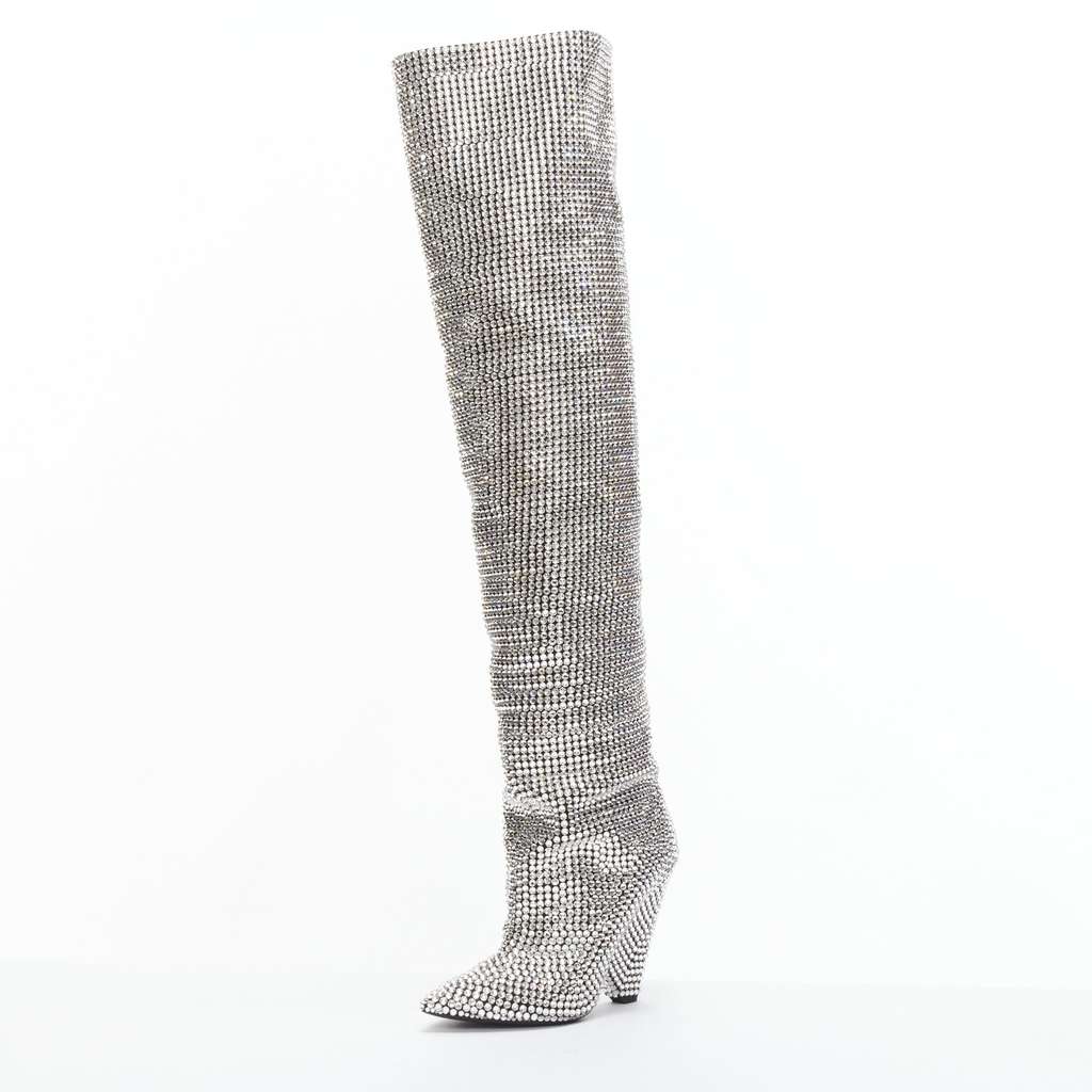 Saint Laurent Niki 105 Silver Leather Never worn - Model View