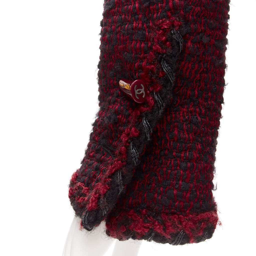 Chanel Red Duffel Coat Burgundy Wool Very good - Back View
