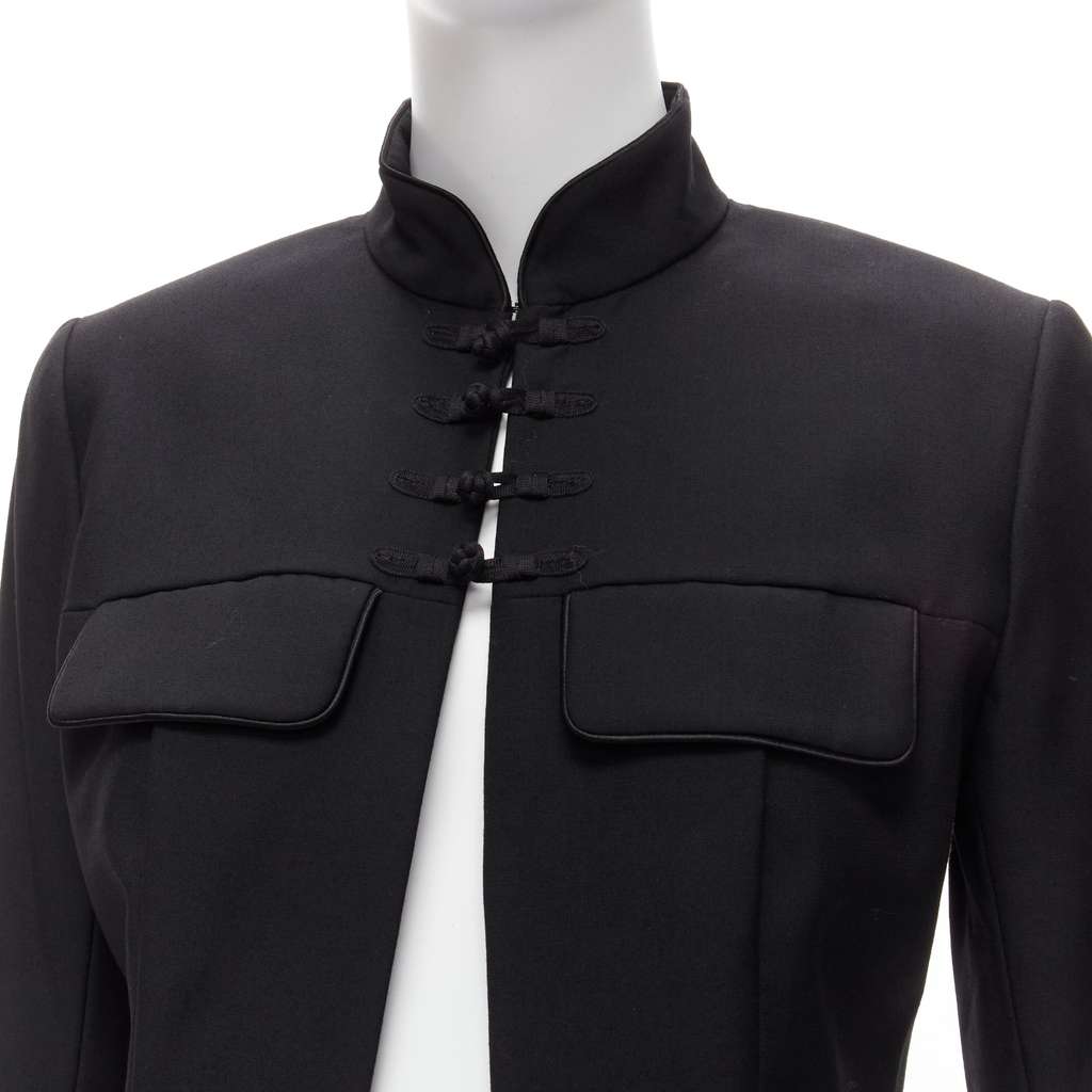 Christian Dior Mandarin Collar Jacket Black Wool Never worn - Back View