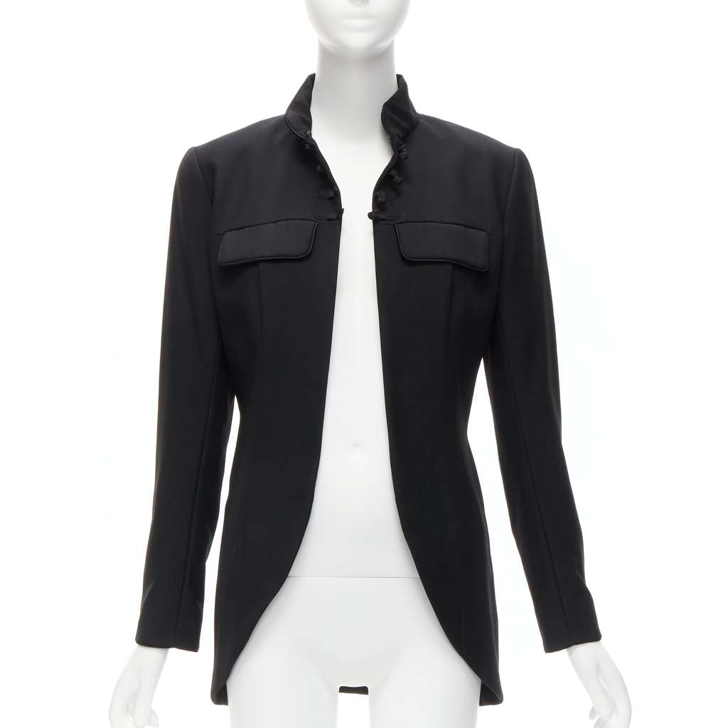 Christian Dior Mandarin Collar Jacket Black Wool Never worn - Inside View