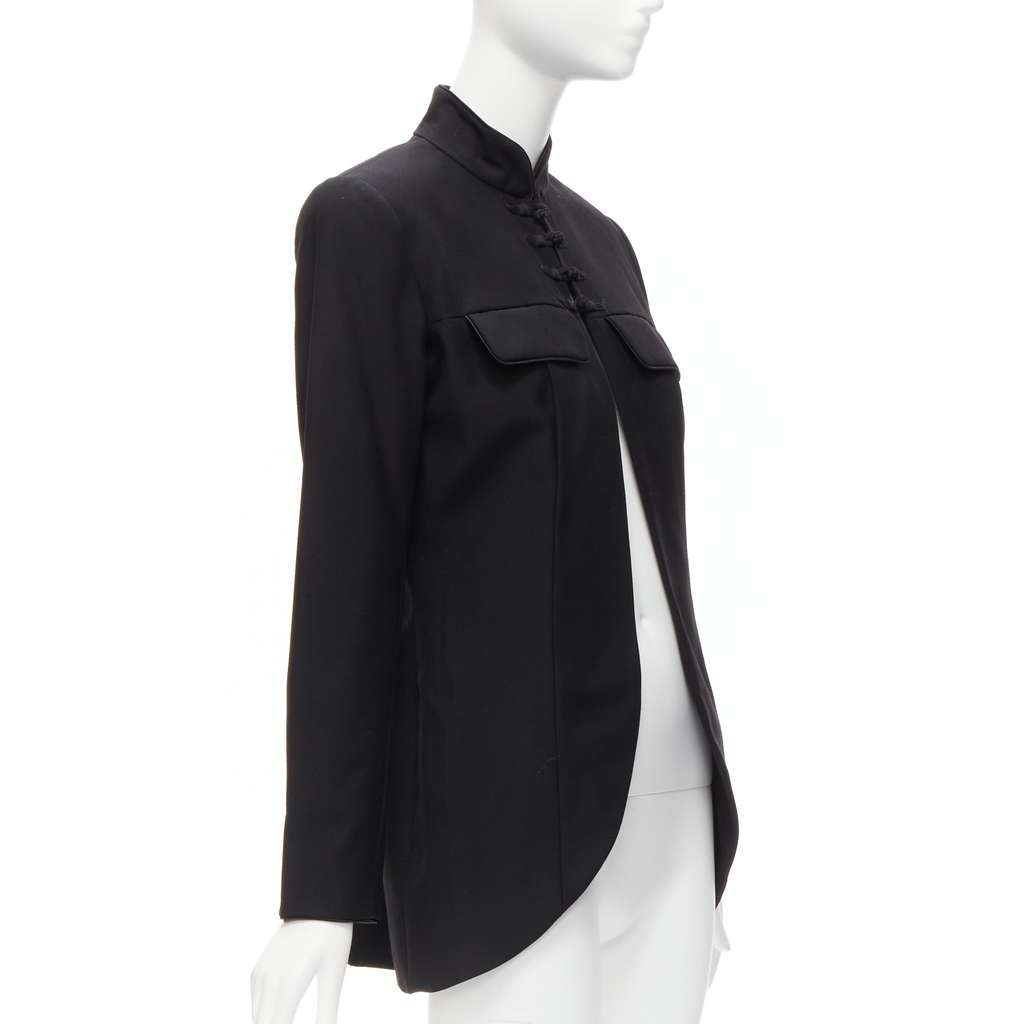Christian Dior Mandarin Collar Jacket Black Wool Never worn - Model View
