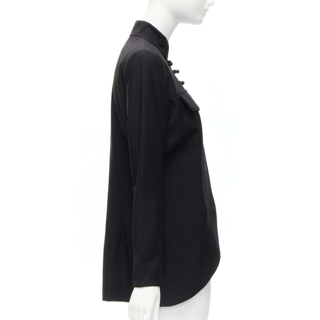 Christian Dior Mandarin Collar Jacket Black Wool Never worn - Box View