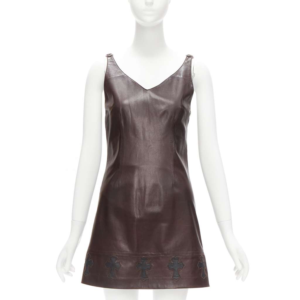 Chrome Hearts Leather Dagger Dress Brown Leather Good condition - Front View