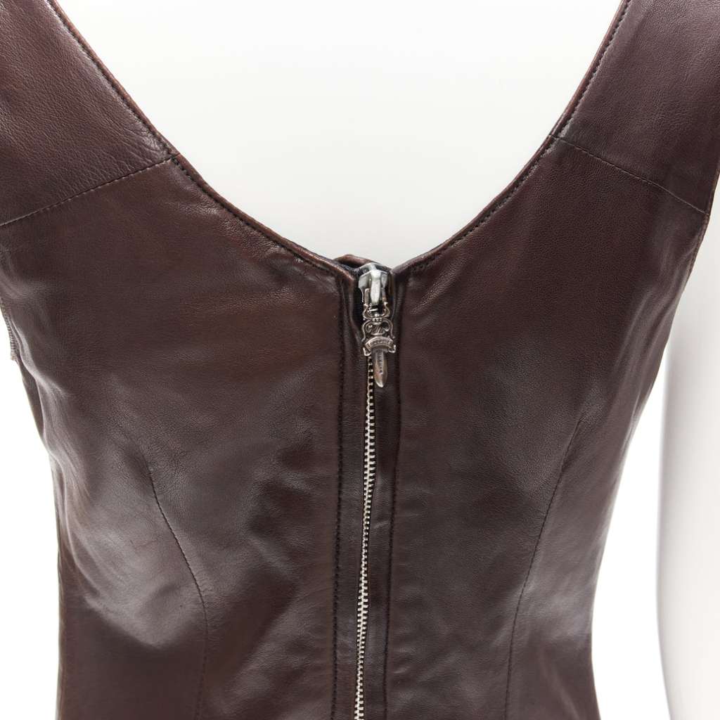 Chrome Hearts Leather Dagger Dress Brown Leather Good condition - Back View