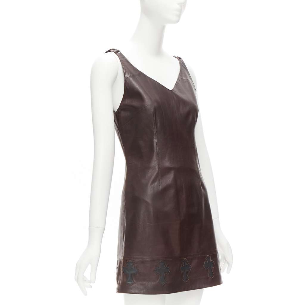 Chrome Hearts Leather Dagger Dress Brown Leather Good condition - Inside View