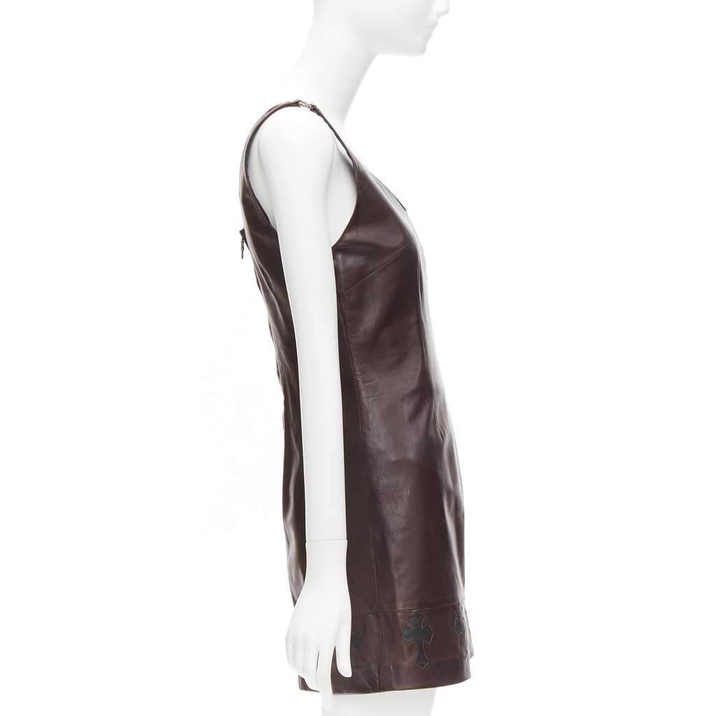 Chrome Hearts Leather Dagger Dress Brown Leather Good condition - Model View