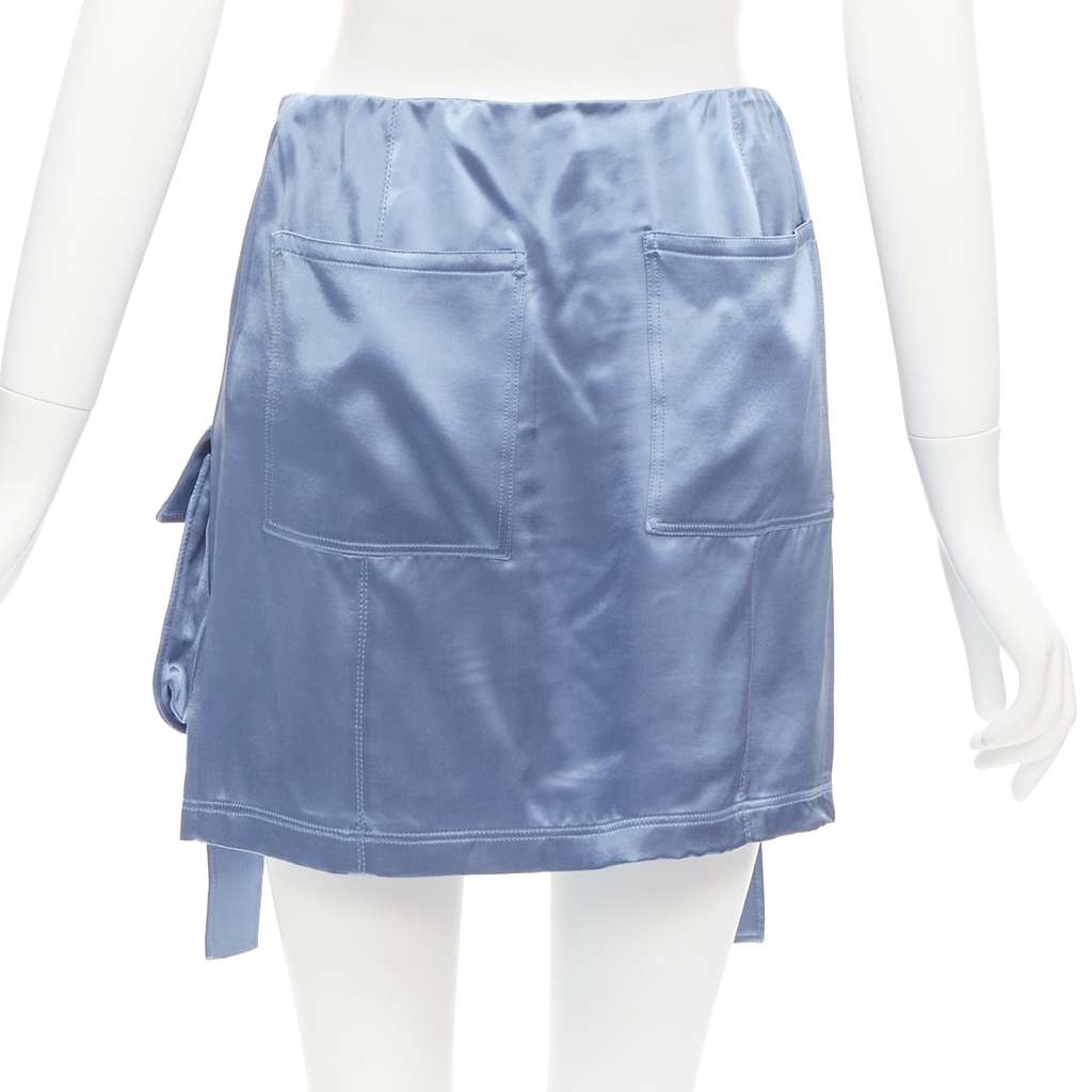 Fendi Cargo Satin Skirt Blue Viscose Very good - Box View