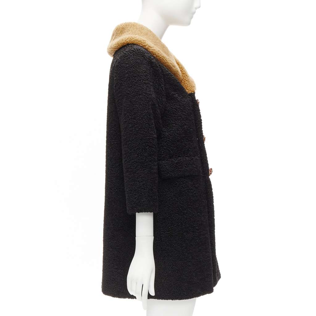 Gucci Anchor Teddy Coat Black Polyester Never worn - Box View