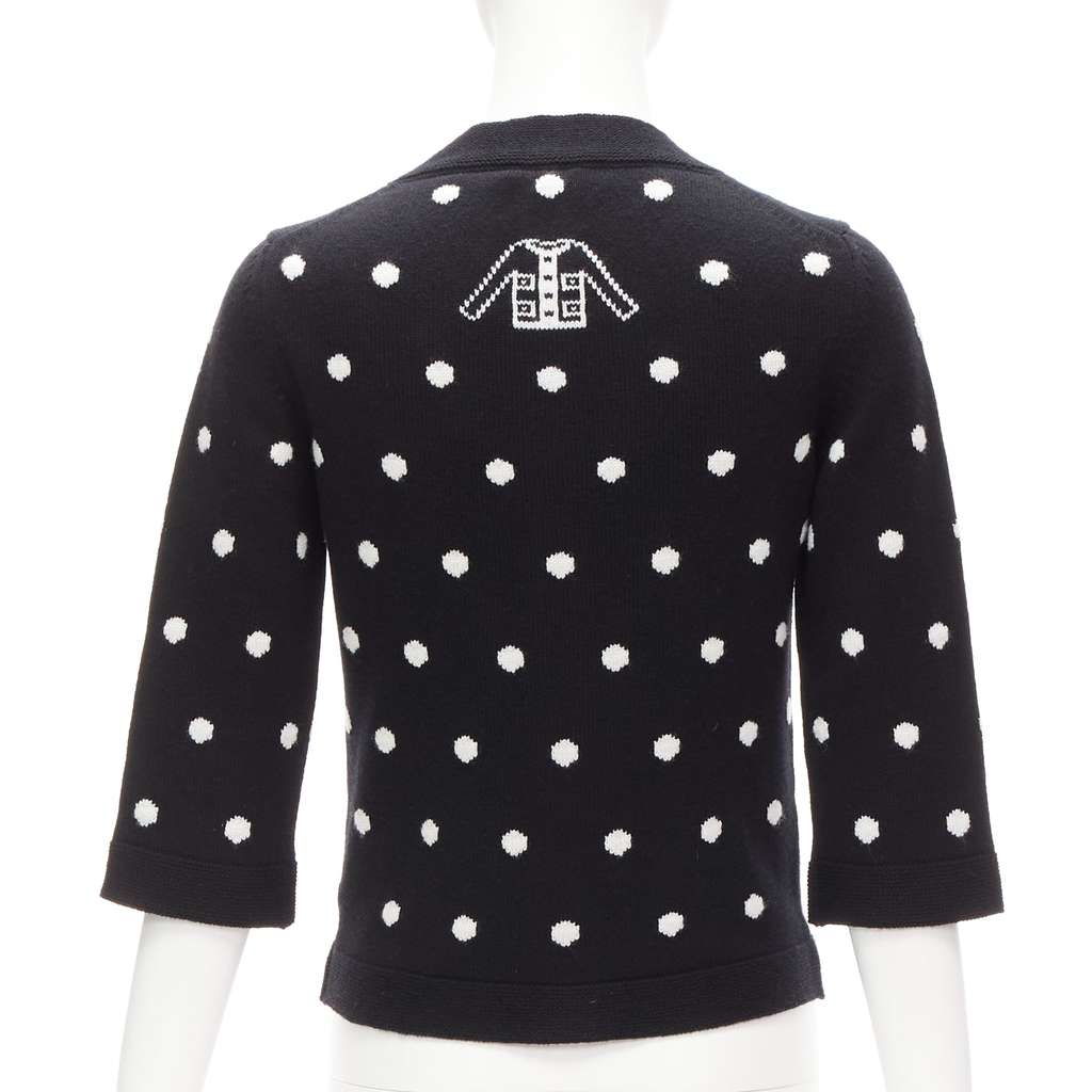 Chanel Embellished Dot Cardigan White Cashmere Never worn - Front View