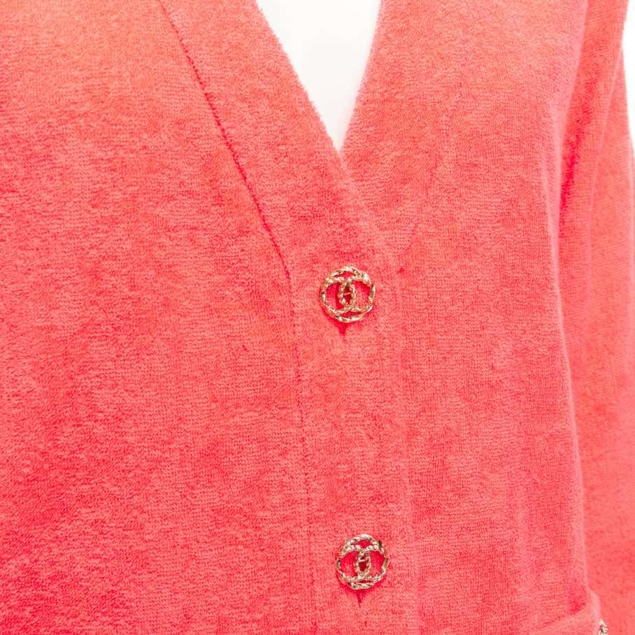 Chanel Pink Terry Jacket Pink Cotton Very good - Back View