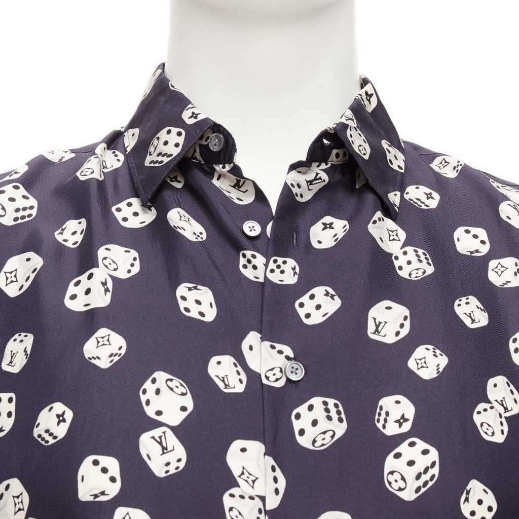Louis Vuitton Navy Print Shirt Navy Never worn - Back View