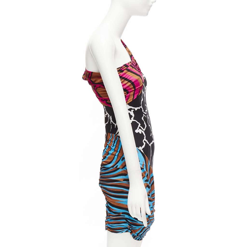 Versace Giraffe Wiggle Dress MultiColor Viscose Very good - Model View