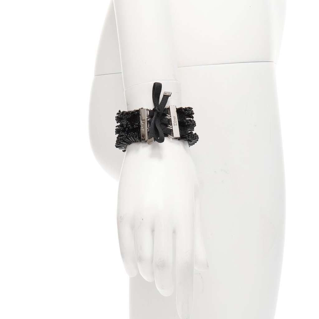 Dior Black Beaded Corset Bracelet Black Very good - Front View