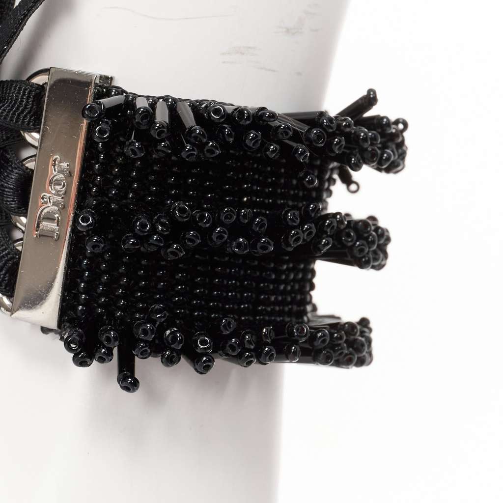 Dior Black Beaded Corset Bracelet Black Very good - Back View