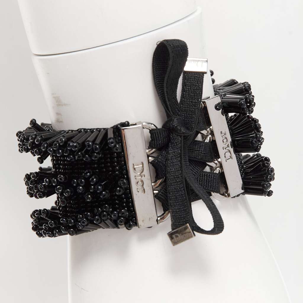 Dior Black Beaded Corset Bracelet Black Very good - Inside View