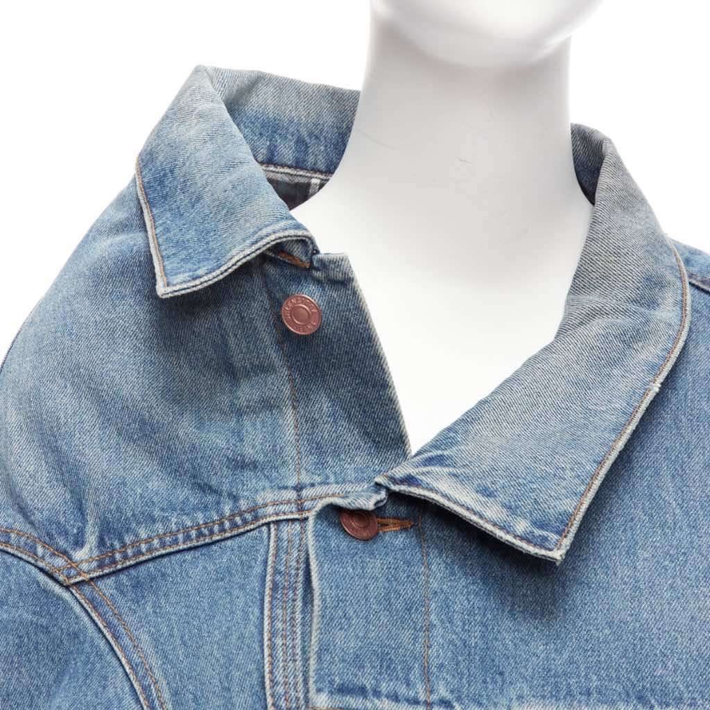Balenciaga Washed Denim Deconstructed Jacket Blue Cotton Never worn, with tag - Back View
