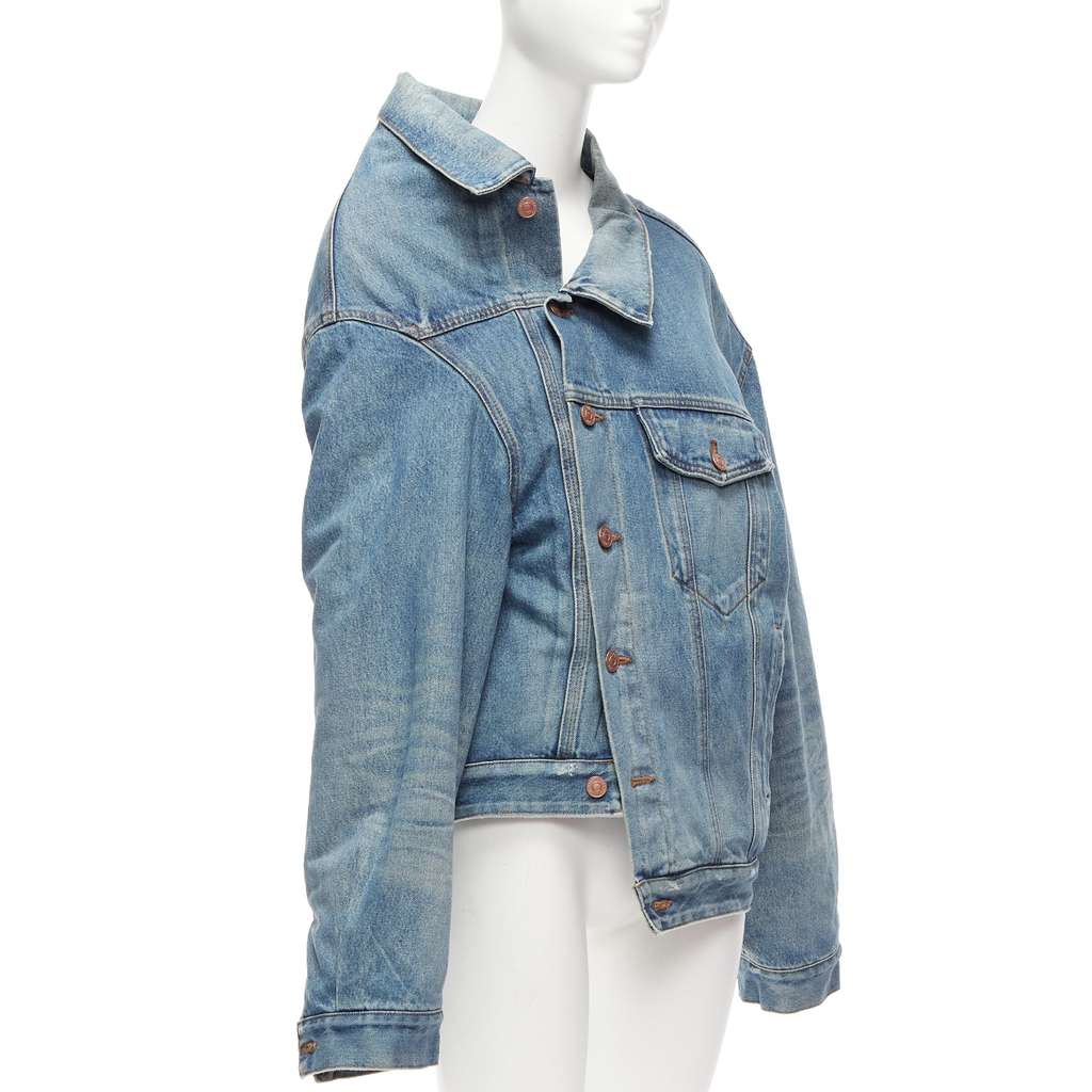 Balenciaga Washed Denim Deconstructed Jacket Blue Cotton Never worn, with tag - Inside View