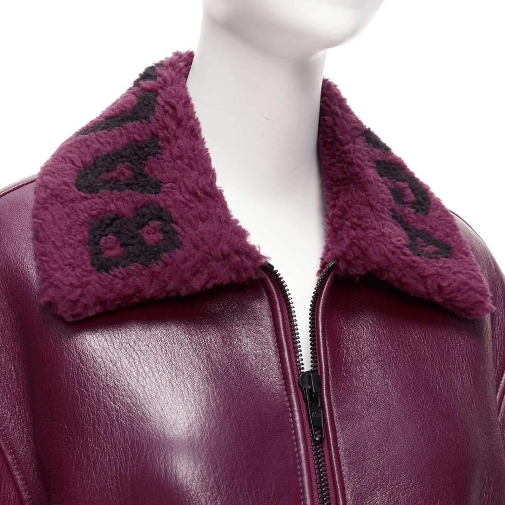 Balenciaga Shearling Bombardier Burgundy Fur Never worn, with tag - Back View