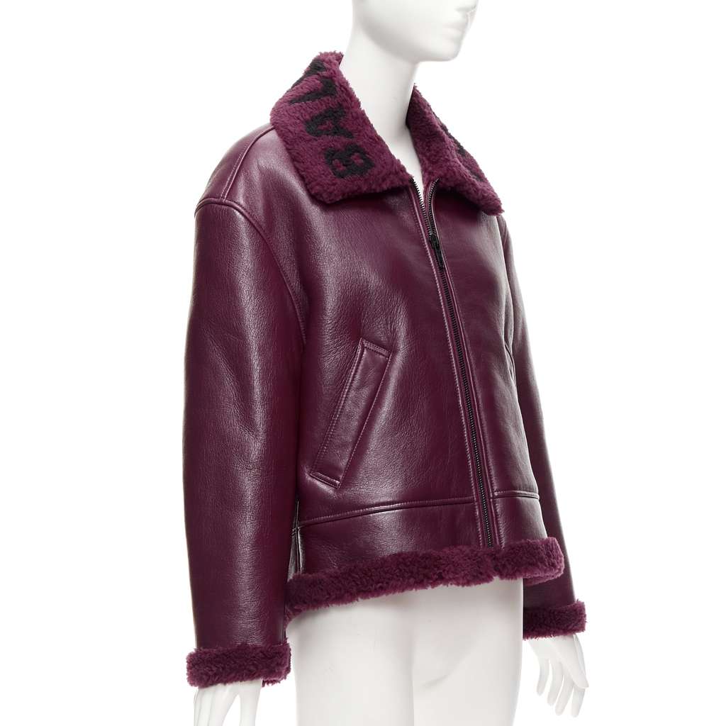 Balenciaga Shearling Bombardier Burgundy Fur Never worn, with tag - Box View