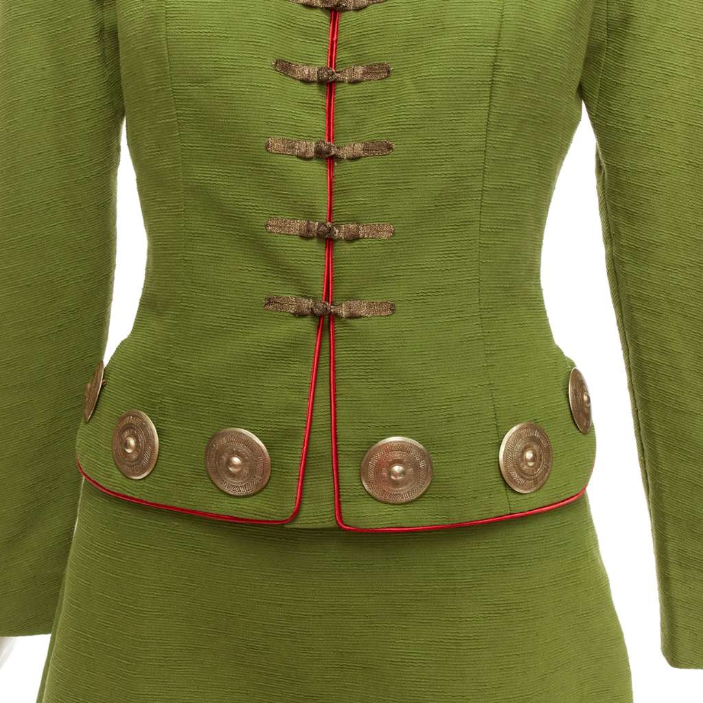Dior Green Skirt Suit Green Cotton Never worn, with tag - Back View