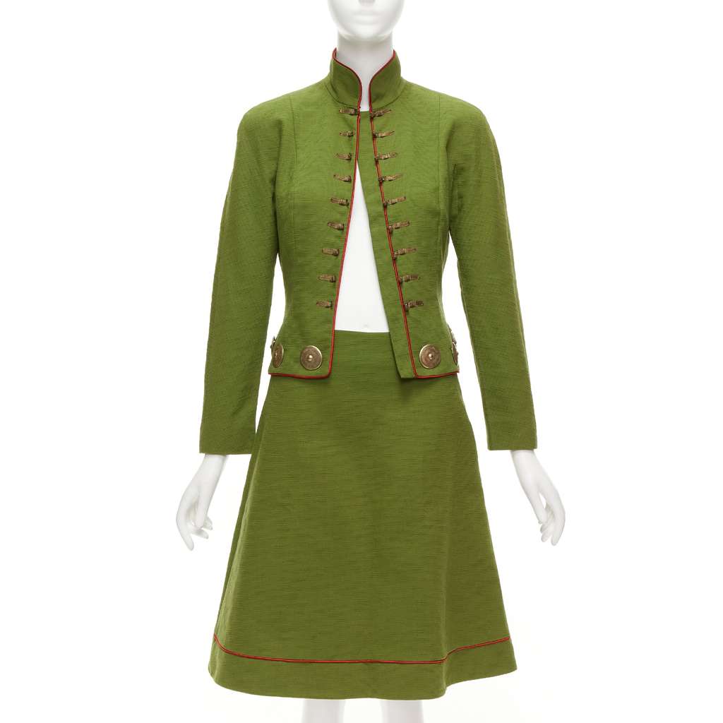 Dior Green Skirt Suit Green Cotton Never worn, with tag - Inside View