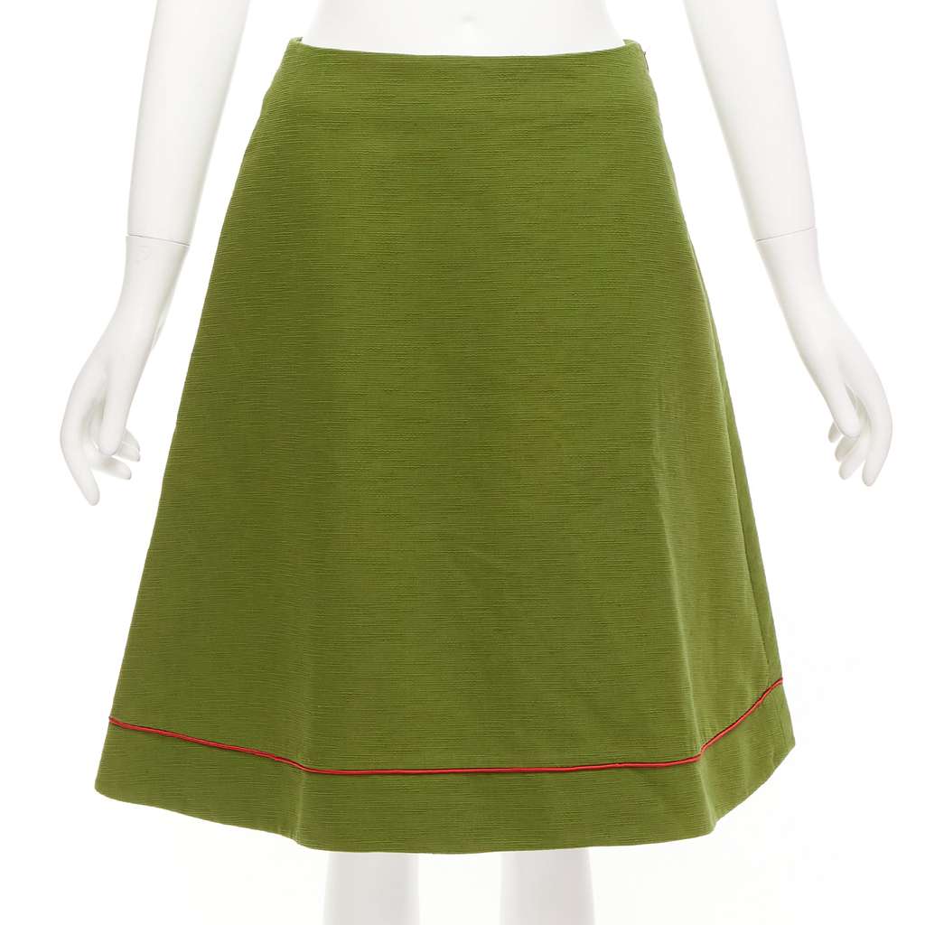 Dior Pique A-line Skirt Green Cotton Never worn, with tag - Front View